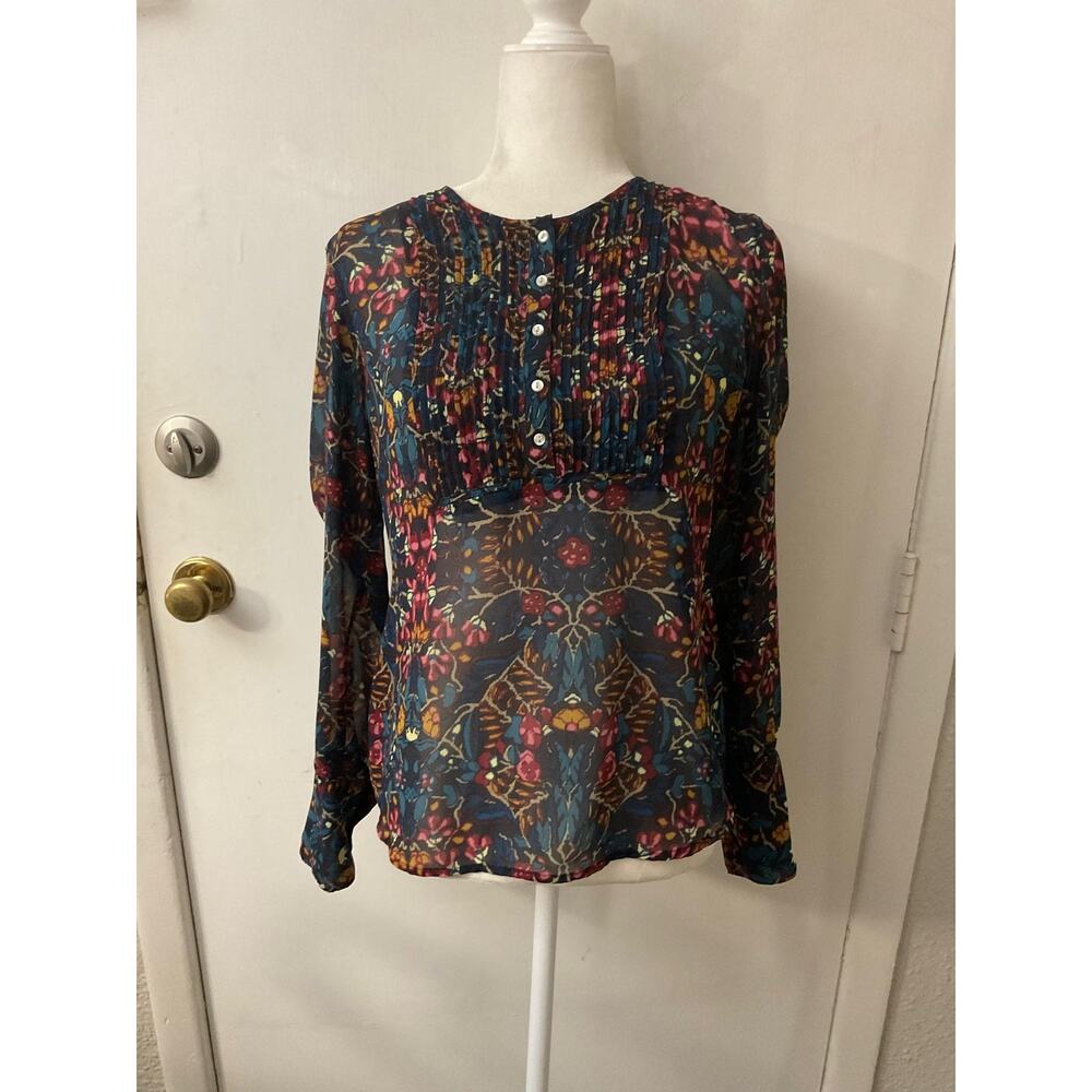 Converse Sheer Floral Long Sleeve Blouse M Cottagecore Dopamine Coquette  Girl